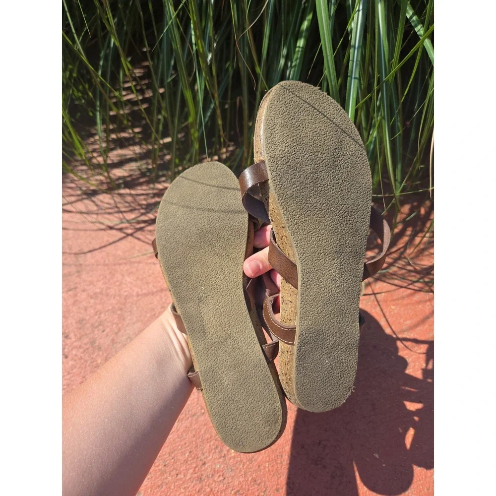 Blowfish Malibu Granola Women's Brown Sandals Size 6 Vegan Vaca Beach Tropical